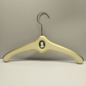 Vintage Wood Cameo Clothes Hanger Hollywood Regency Cream Gold Decorative Closet